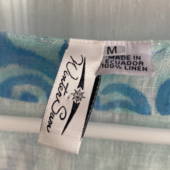 Winter Sun ladies M linen print open front jacket - Picture 2 of 5